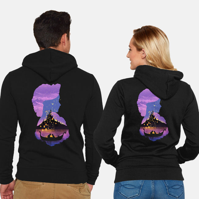 Magical Tower-unisex zip-up sweatshirt-dandingeroz