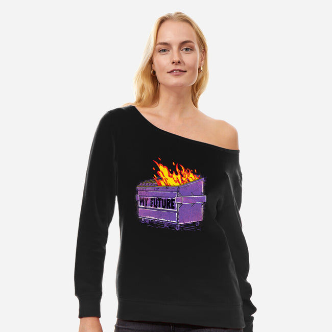 My Future-womens off shoulder sweatshirt-rocketman_art