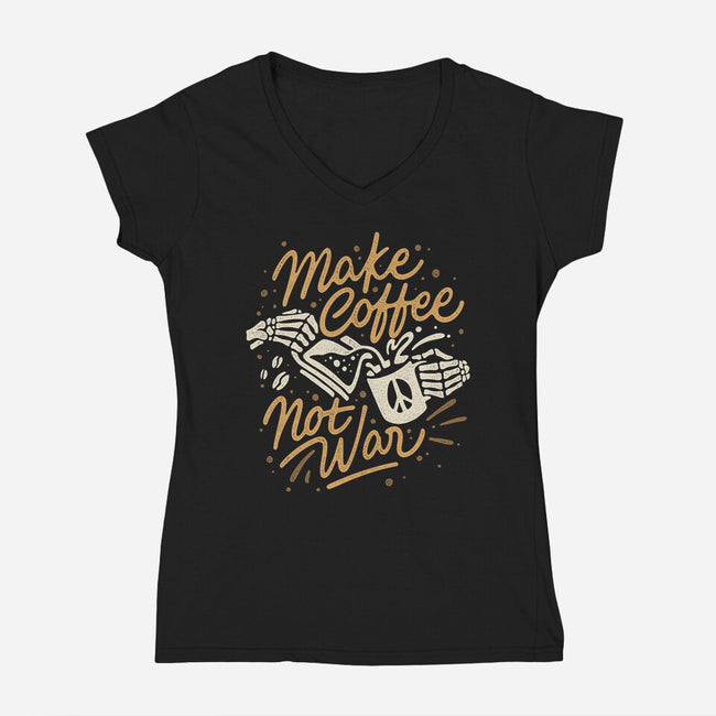Make Coffee Not War-womens v-neck tee-Ibnu Ardi