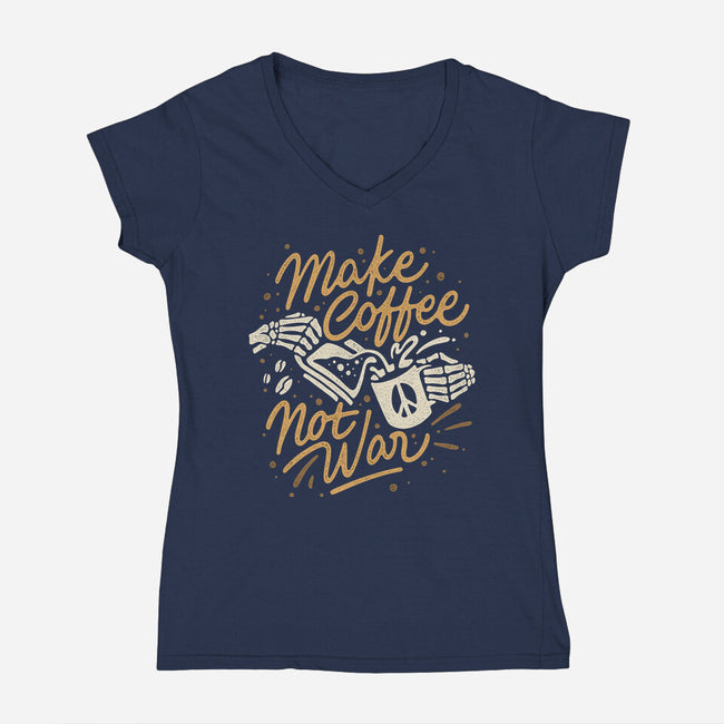 Make Coffee Not War-womens v-neck tee-Ibnu Ardi