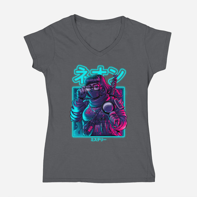 Neon Mystery-womens v-neck tee-Bruno Mota