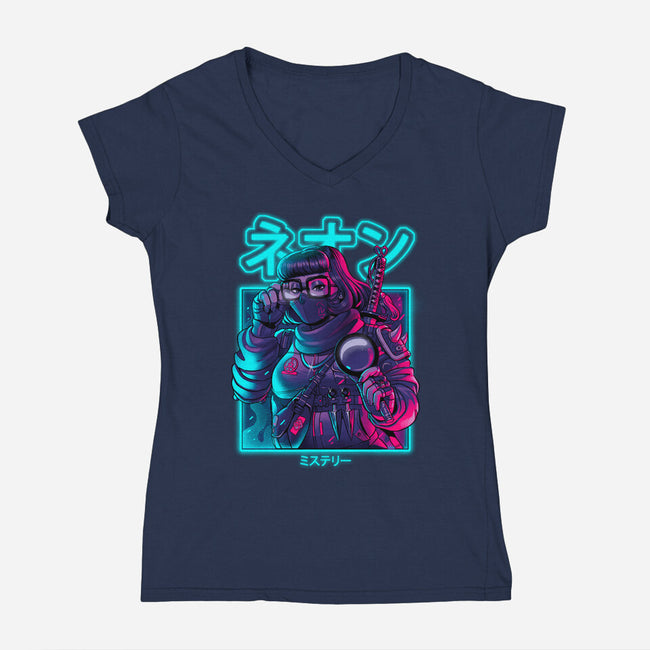 Neon Mystery-womens v-neck tee-Bruno Mota