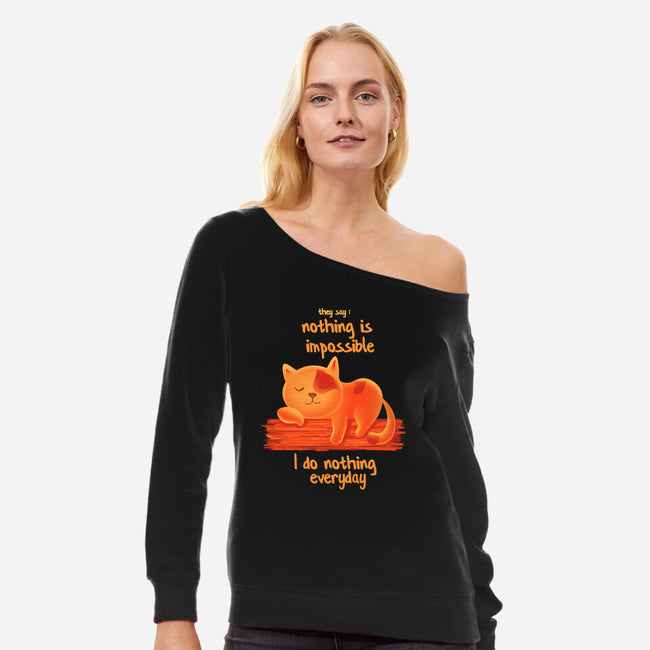 I Do Nothing Every Day-womens off shoulder sweatshirt-erion_designs