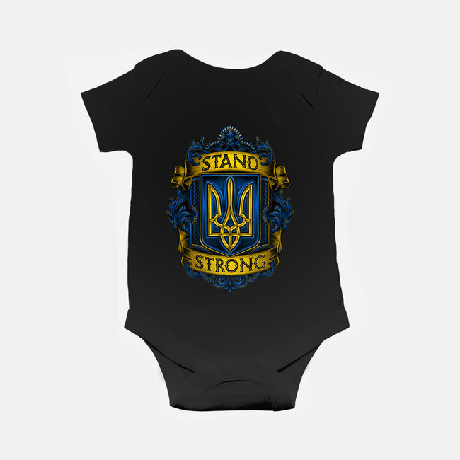 Stand Strong Ukraine-baby basic onesie-glitchygorilla