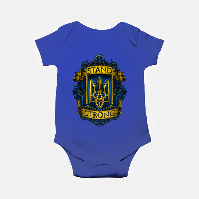 Stand Strong Ukraine-baby basic onesie-glitchygorilla