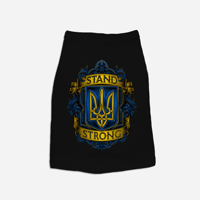 Stand Strong Ukraine-cat basic pet tank-glitchygorilla