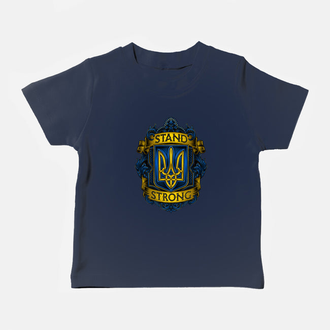 Stand Strong Ukraine-baby basic tee-glitchygorilla
