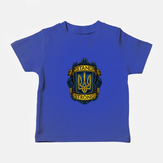 Stand Strong Ukraine-baby basic tee-glitchygorilla