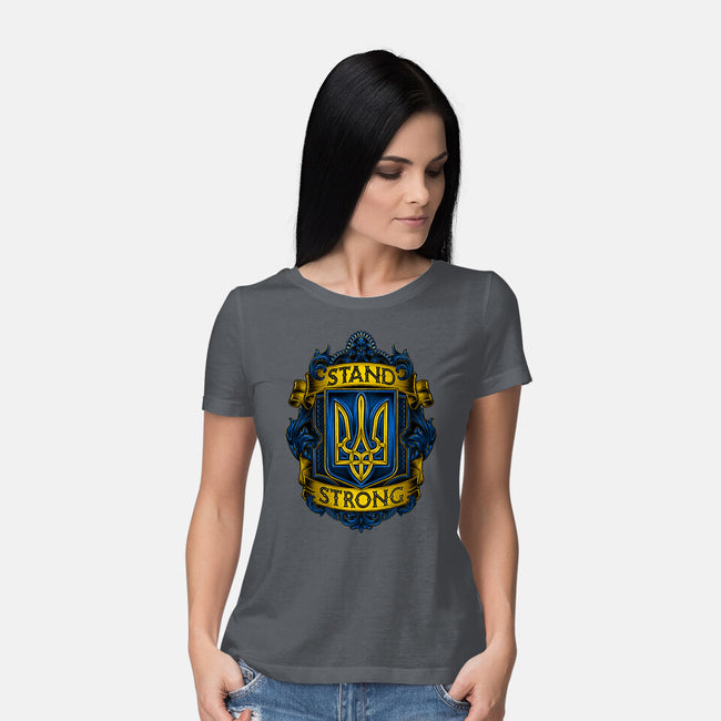 Stand Strong Ukraine-womens basic tee-glitchygorilla