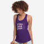 Stand Up Show Up Speak Up-womens racerback tank-tobefonseca