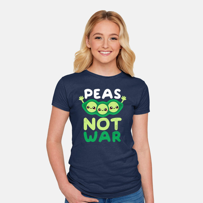 Peas Not War-womens fitted tee-NemiMakeit