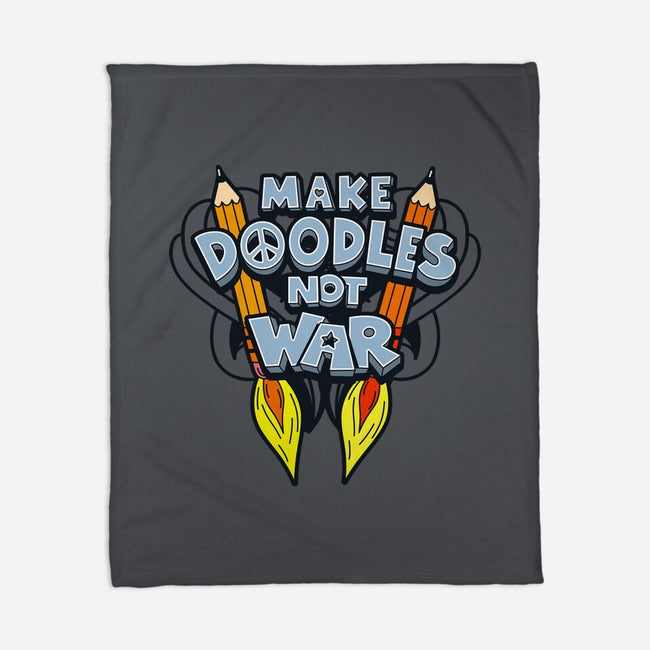 Make Doodles Not War-none fleece blanket-Boggs Nicolas