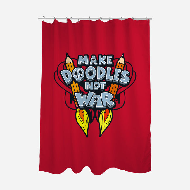 Make Doodles Not War-none polyester shower curtain-Boggs Nicolas