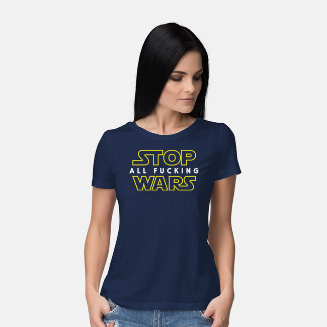 Stop Wars-womens basic tee-dumbassman