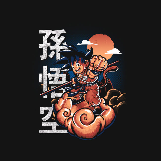 Goku In The Golden Cloud-none removable cover w insert throw pillow-Knegosfield