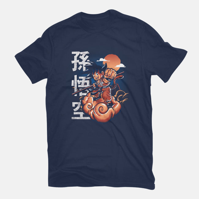 Goku In The Golden Cloud-mens basic tee-Knegosfield