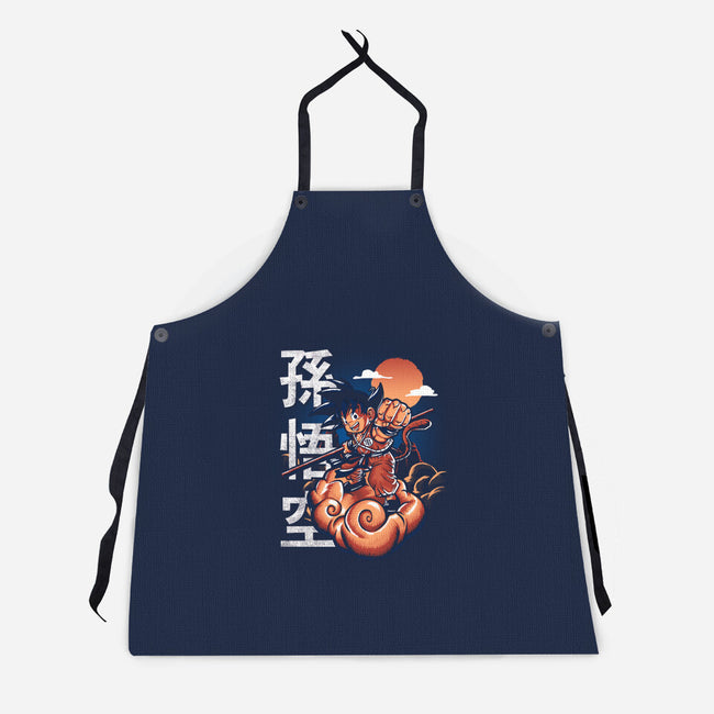 Goku In The Golden Cloud-unisex kitchen apron-Knegosfield