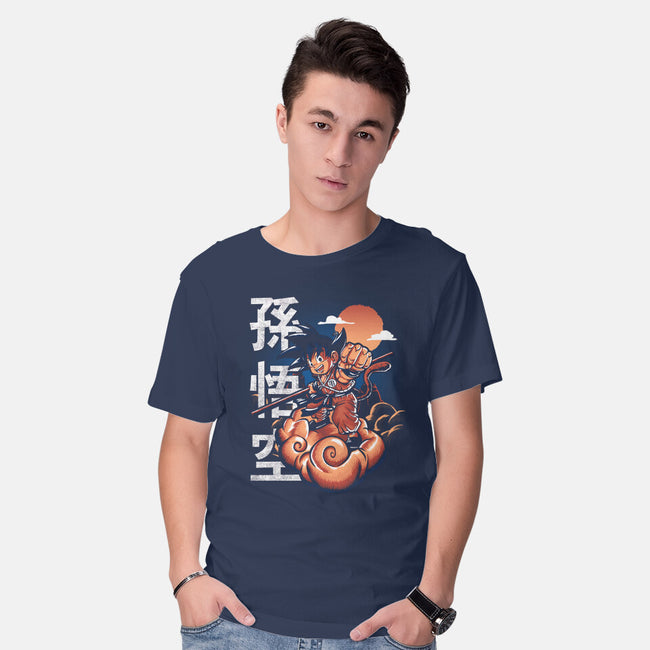 Goku In The Golden Cloud-mens basic tee-Knegosfield