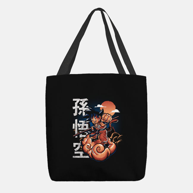 Goku In The Golden Cloud-none basic tote-Knegosfield