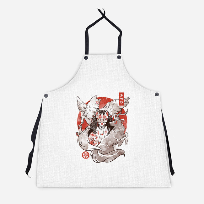 The Fox Yokai-unisex kitchen apron-eduely