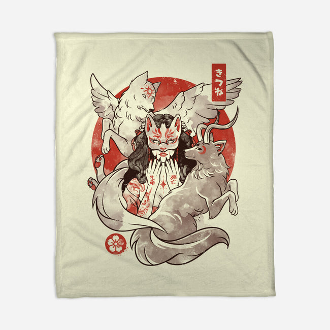 The Fox Yokai-none fleece blanket-eduely