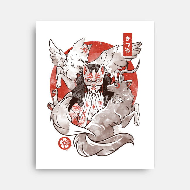 The Fox Yokai-none stretched canvas-eduely