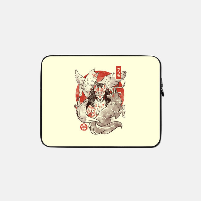 The Fox Yokai-none zippered laptop sleeve-eduely