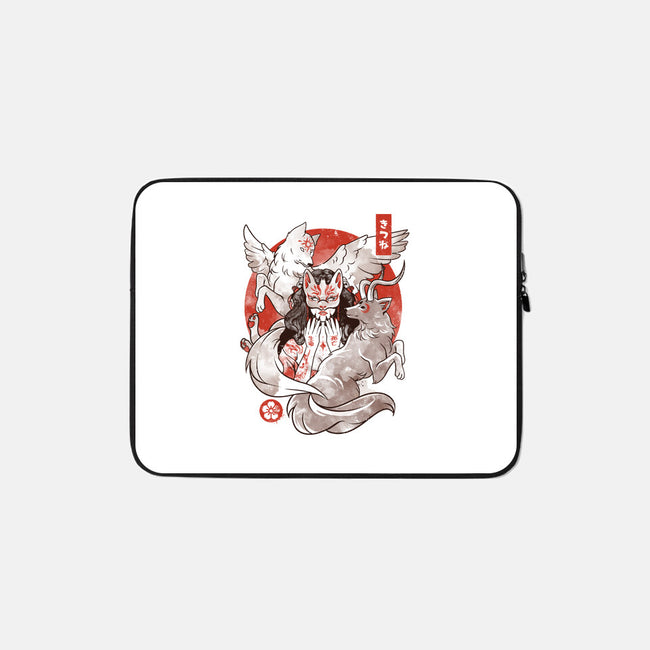 The Fox Yokai-none zippered laptop sleeve-eduely