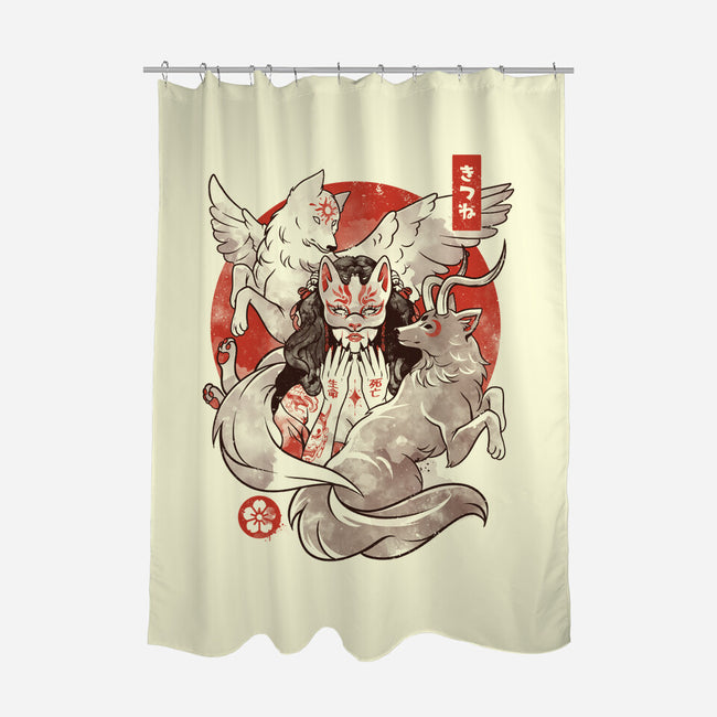The Fox Yokai-none polyester shower curtain-eduely