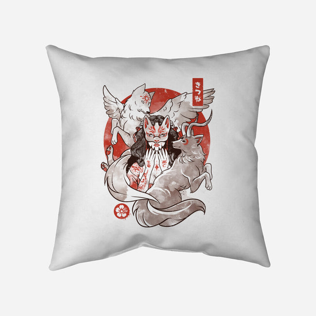 The Fox Yokai-none removable cover throw pillow-eduely