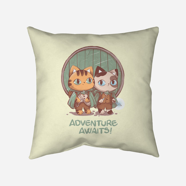 Kitten Adventure Awaits-none removable cover throw pillow-ricolaa