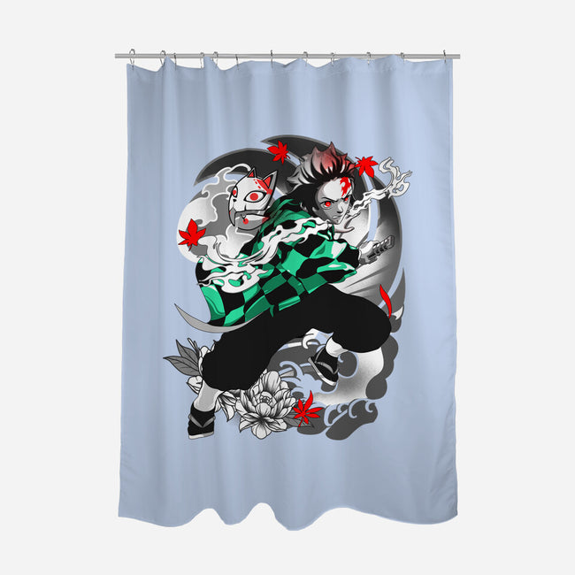 Tanjiro Breathing Form-none polyester shower curtain-heydale