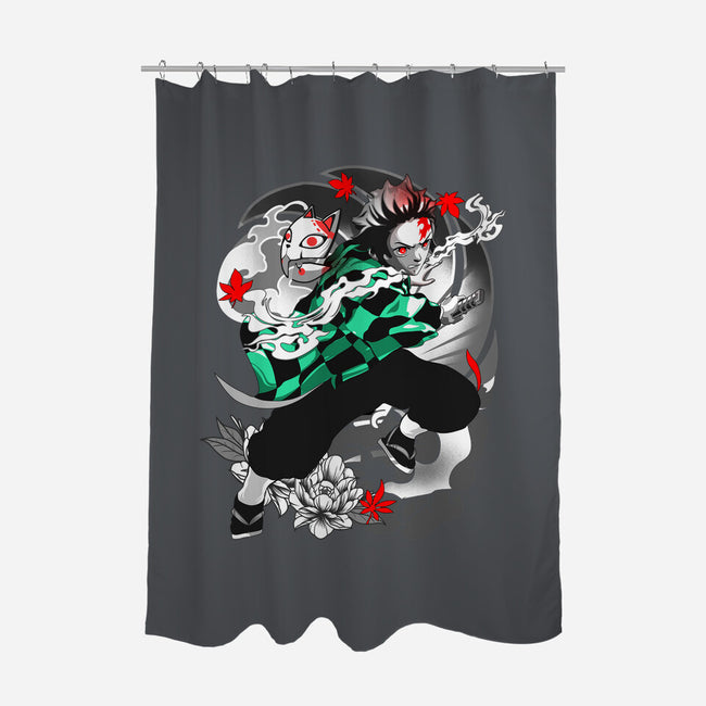 Tanjiro Breathing Form-none polyester shower curtain-heydale