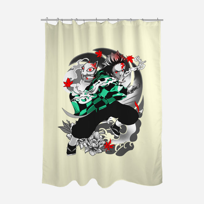 Tanjiro Breathing Form-none polyester shower curtain-heydale