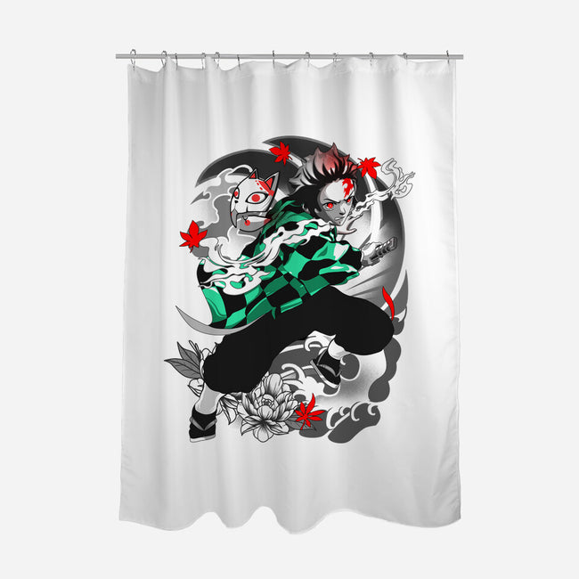 Tanjiro Breathing Form-none polyester shower curtain-heydale