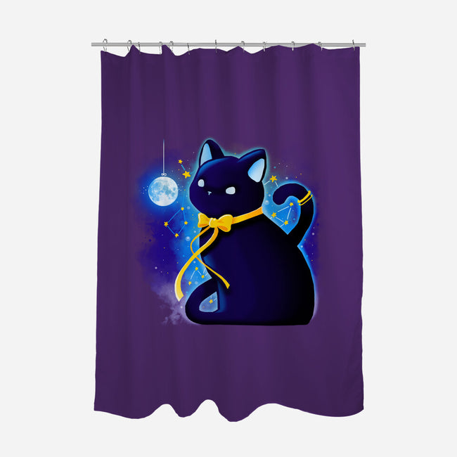 Kitten Stars-none polyester shower curtain-Vallina84