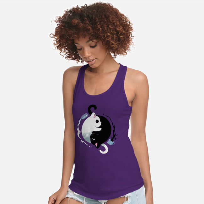 Yin Yang Kittens-womens racerback tank-Vallina84