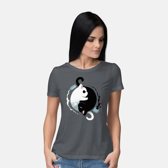 Yin Yang Kittens-womens basic tee-Vallina84