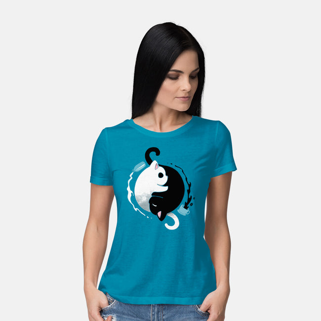 Yin Yang Kittens-womens basic tee-Vallina84