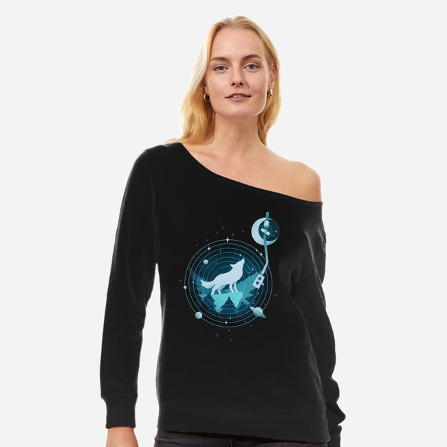 Moon Symphony-womens off shoulder sweatshirt-ricolaa