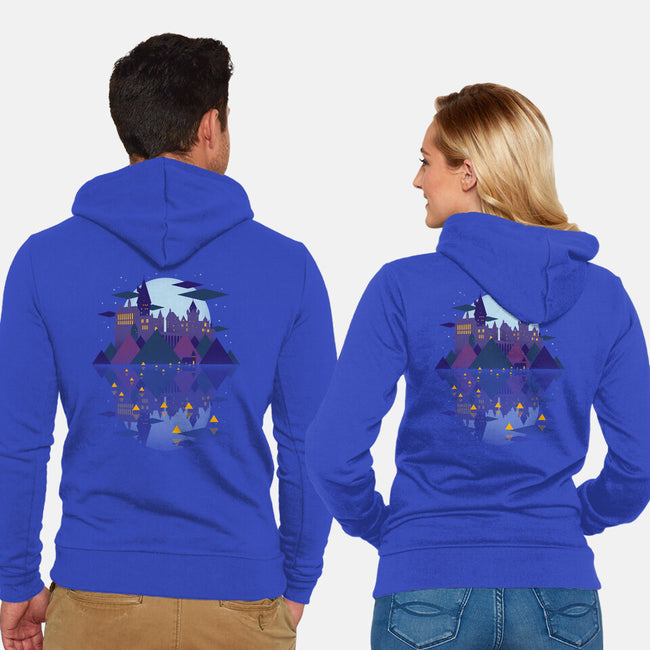 Wizard Temple-unisex zip-up sweatshirt-Getsousa!