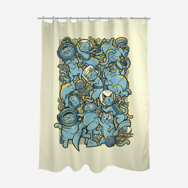 Cats In The Sea-none polyester shower curtain-AGAMUS