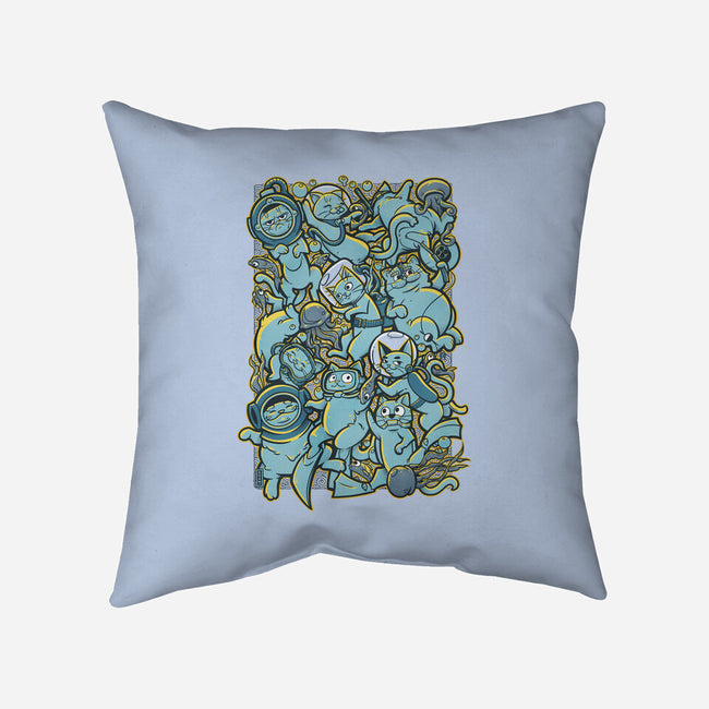 Cats In The Sea-none removable cover w insert throw pillow-AGAMUS
