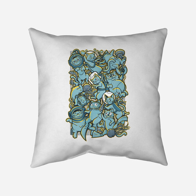 Cats In The Sea-none removable cover w insert throw pillow-AGAMUS