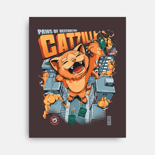 Catzilla King Of Monster-none stretched canvas-AGAMUS