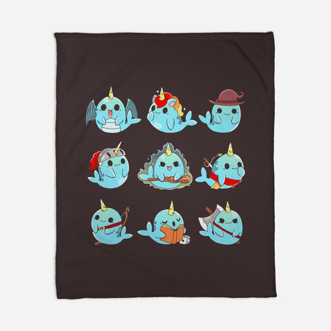 Narwhal Role Play-none fleece blanket-Vallina84