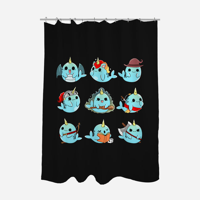 Narwhal Role Play-none polyester shower curtain-Vallina84