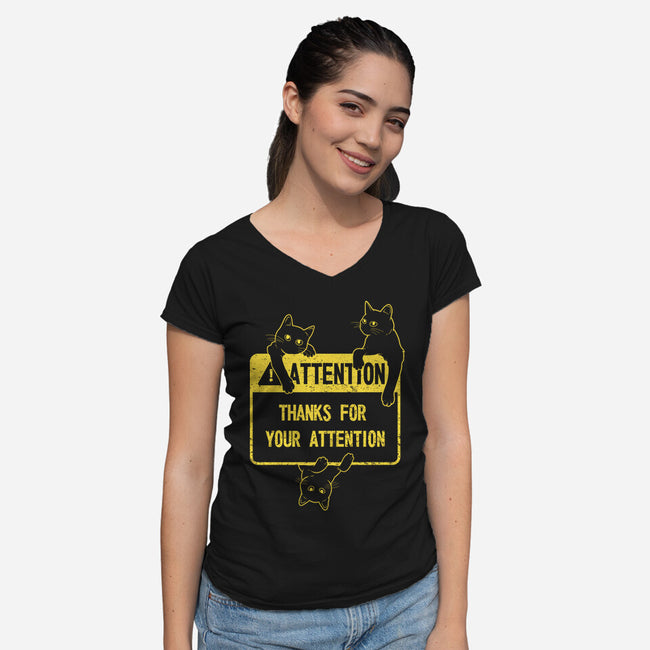 Thanks For Your Attention-womens v-neck tee-Douglasstencil