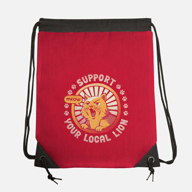 Support Your Local Lion-none drawstring bag-tobefonseca