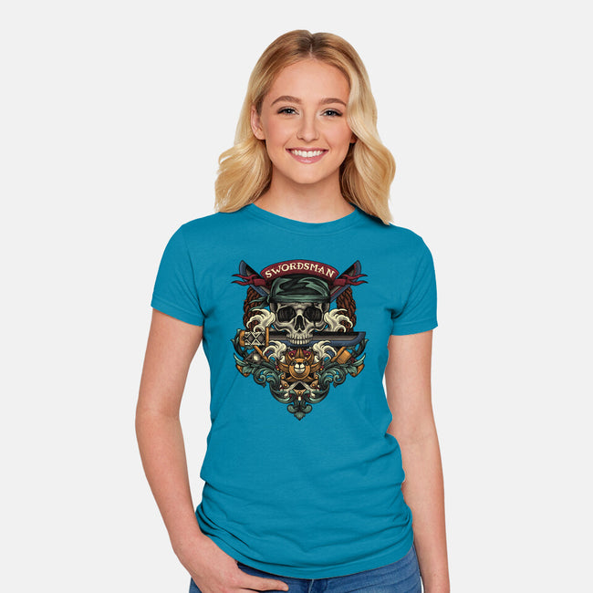Swordsman-womens fitted tee-Badbone Collections